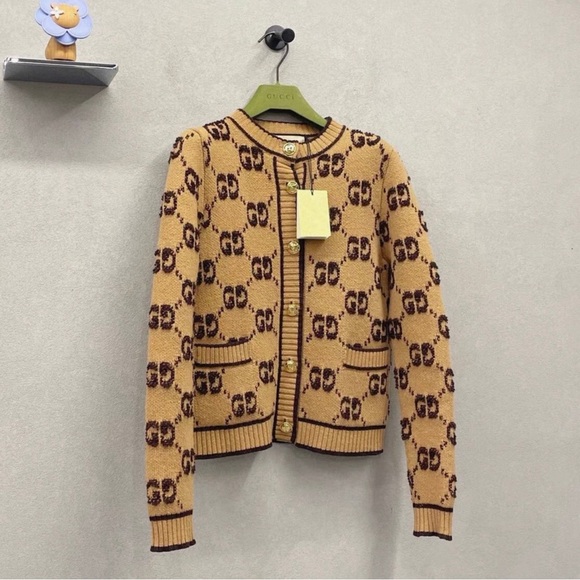 Gucci Shoes - Gucci Women's Tan and Dark Brown Cardigan